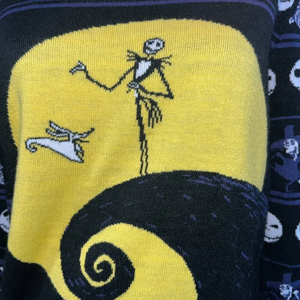 DISNEY THE NIGHTMARE BEFORE CHRISTMAS JACK SKELLINGTON KNIT SWEATER - EUC - M